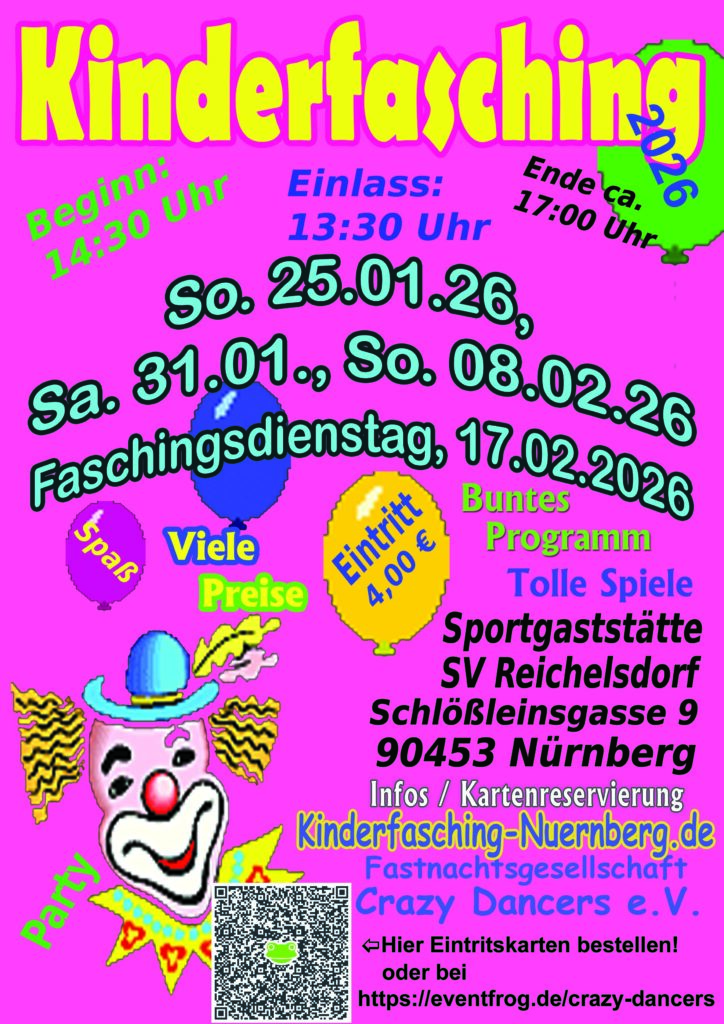 Kinderfasching in Nürnberg – Samstag, 31.01.2026